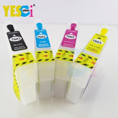 中国 Re-manufactured Yes-colored Refillable Inkjet 603XL Ink Cartridge For Epson XP-4105 XP-4100 XP-3105 XP-3100 XP-2105 XP-2100 Workforce WF-2830D 販売のため