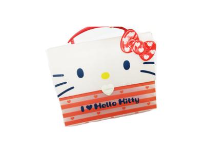 China Hello Kitty Plastic Handle Lenticular Printing Services File Folder Box for sale