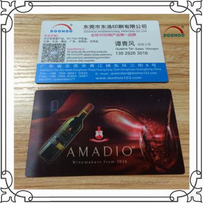 China Offset Printing PET / PP 3D Lenticular Business Cards With Up And Down Effect for sale