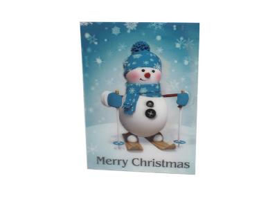 China Merry Christmas Lenticular Greeting Card with snow man,3Deffect for sale