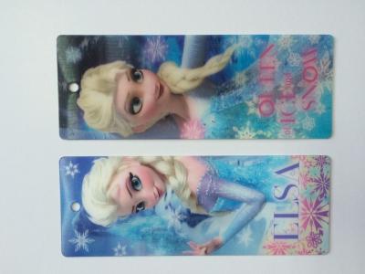 China 3D Hologram Frozen 3D Lenticular Custom Plastic Bookmarks With Tassel For 0.6 mm PET Thickness for sale