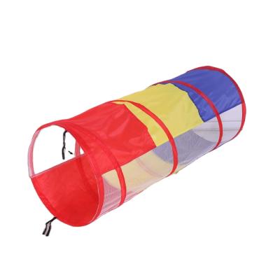 China Sports Toy Wholesale High Quality Manually Building Polyester Cloth Folding Kids Tunnel Tent For Sports Play for sale