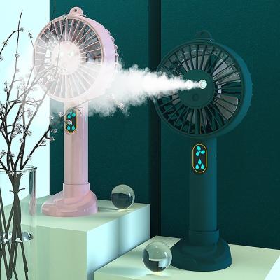 China Spray water mist Portable Usb Handheld Ceiling Fan Lash Table Fan Rechargeable Mini Spray Mist Cooling Air  Fan for sale