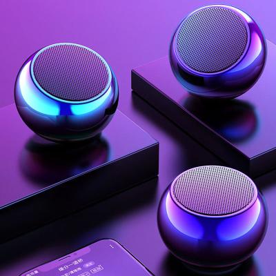 China Phone Function M3 OEM Colorful Wireless Speakers Mini portable Round Steel Speaker Subwoofer pocket BT small speakers for sale