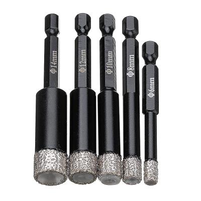 China Drilling Good 6/8/10/12/14mm Diamond Dry Drill Bits Vacuum Welded Hole Saw Cutter For Granite Ceramic Tile Marble Glass New for sale