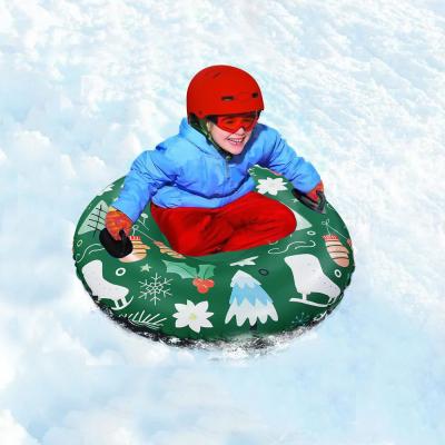 China Sonw Winter Inflatable Snow Tube Durable Children's Adult Skiing Toy Snow Tube Thickened Ski Circle With Handle for sale