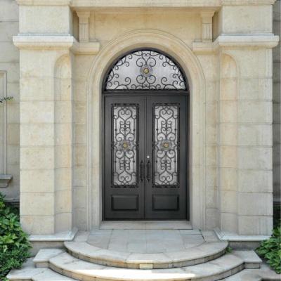 China Wrought modern royal design main gate and cast iron front door arch gate for home for sale