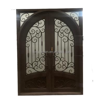 China High quality magnetic iron glass door front door iron screen door front door iron door wrought iron door iron steel door for sale