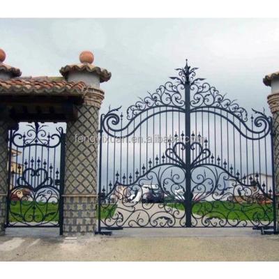 China New Design Waterproof House Outside Luxury Wrought Iron Front Door Villa Door for sale