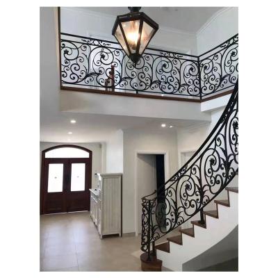 China Traditional Customization European Style Metal Railing Wrought Iron Stair Railings for sale