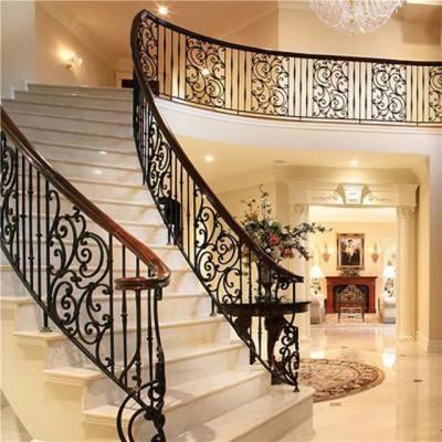 China Traditional Wrought Iron Stair Railings Customization European Style Metal Railing for sale