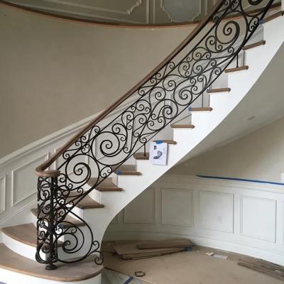 China Traditional Wrought Iron Stair Railings Customization European Style Metal Railing for sale