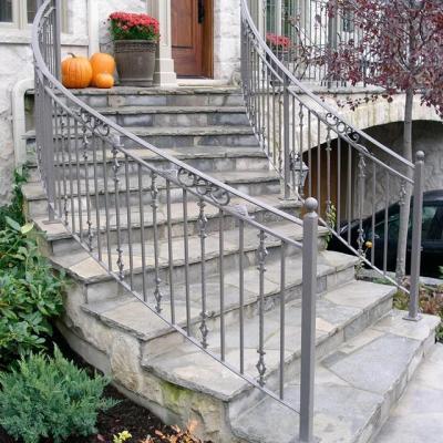 China Cheap Wrought Iron Stair Railings Customization Style Metal Wrought Iron Balustrade Traditional European Stair Railings for sale