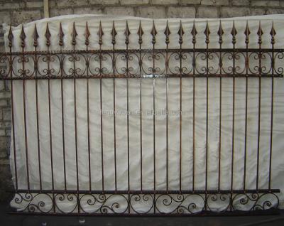 China Minimalist Wrought Iron Fence Gate Villa Garden Gate Steel Fence Panels Wrought Iron Fence Villa Garden Fence for sale