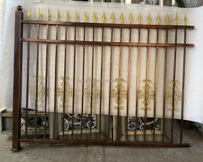 China Wrought Iron Fence Factory Iron Bar Fence Garden Fence Easily Compiled Design for sale