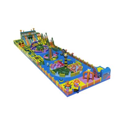 China Inflatable Large Theme Park With Maze Obstacles Big Slides Ball Pool for sale