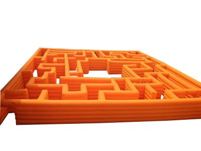 China Orange 100SQM Outdoor Park Playground Inflatable Maze For Rental Sale for sale