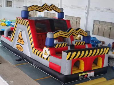 China Danger Obstacles Inflatable Bounce House Castles With Two Slides for sale