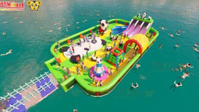 China Large Outdoor Playground Jumping Inflatable Water Castles On Ocean for sale