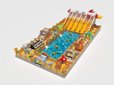 China Pvc Challenge Obstacles Inflatable Water Castles Around The Pool for sale