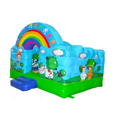 China Inflatable Round Circle Obstacles Course Bouncy Castle For Childrens Outdoor Playground for sale