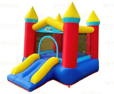 China Polyester Oxford Inflatable Slide And Trampoline For Kids Fun And Exercise Combined for sale