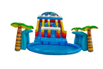 China Aldult  Outdoor Rental Inflatable Large Water Slides With Bouncy for sale