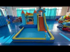 Clown Inflatable Slide With Elephant Theme For Children Fun Park