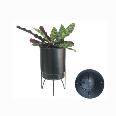 China Modern Metal Vase Planter Plant Pot Garden Decoration Used With Flower/Green Plant Round Shape Steel Floor Modern Customized Color for sale