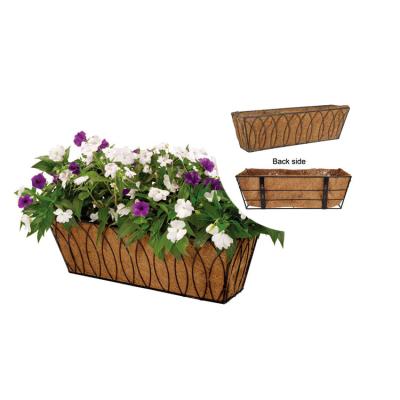 China Hanging Flower Basket Metal Flower Baskets Plant 30inch Lotus Trough Garden Coir Cocoliner Cocofiber Cocos Coating Pot Planter Basket for sale