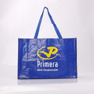 China Large Capacity Biodegradable Laminated Handled Featured Plastic Shopping PP Woven Bag for sale