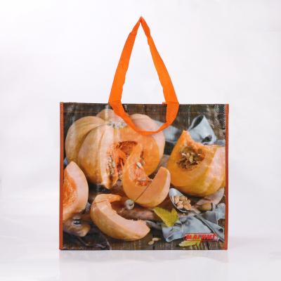 China Eco - Friendly Recycled Laminated Polypropylene Handled Bopp Laminated Fruit And Vegetable Woven Shopping Bag for sale