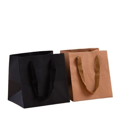 China Recyclable Plain Kraft Paper Square Bottom Paper Bag For Cake Dessert Store for sale