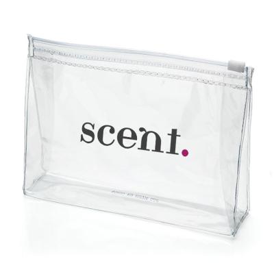 China Fashion Clear Frosted Stand Up Cosmetics Ziplock Bag PVC/Eva Makeup PVC Plastic Packaging Bag for sale