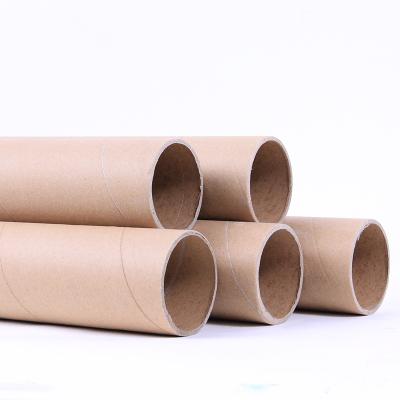 China Recycled Brown Paper Card Poster Cardboard Cylinder White Packaging Painting Mailing Tube Materials With Plastic Lid for sale