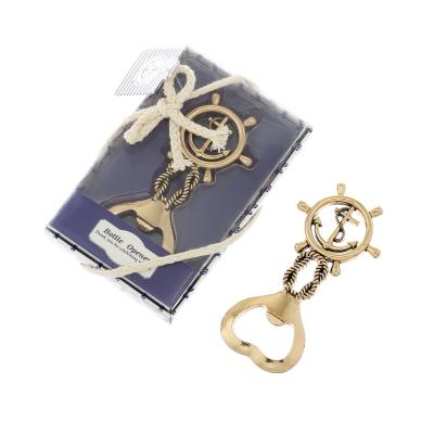 China Creative Stocked Anchor BO-008 Gold Bottle Opener Wedding Return Gift Amazon Hot Sale Party Wedding Gift Bottle Opener for sale