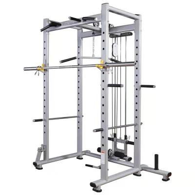 China Indoor Hot Selling Multifunctional Half Power Cage Indoor Squat Rack With Lat Pulldown for sale