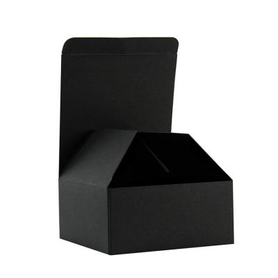 China New 2021 Recyclable Dinner Cupcake Surprise Gift Black White Black Kraft Paper Storage Box for sale