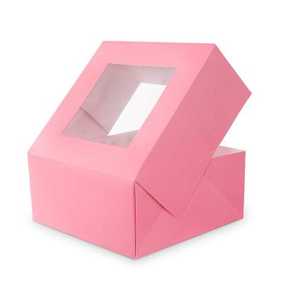 China Custom Recyclable Party Baby Window Wave Design Paper Box Cheesecake Cup Cakes Transparent Paper Box Home Recyclable for sale