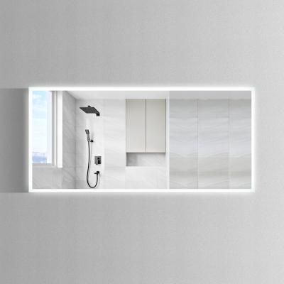 China Illuminated Frameless Mirror Lit LED Hotel Bathroom IP44 Vanity Light Mirror for sale