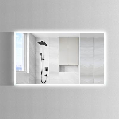 China Luminous Backlit Rectangle Lead Bath Mirror Bathroom Ambient Lighting Mirror for sale