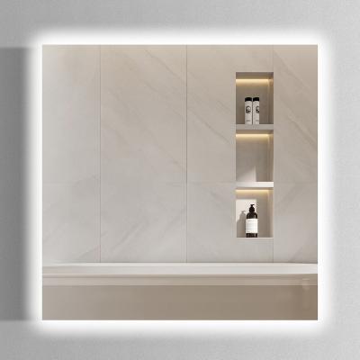 China Backlit Illuminated Frameless Led Lighted Wall Mounted Wall Mirror For Bathroom for sale