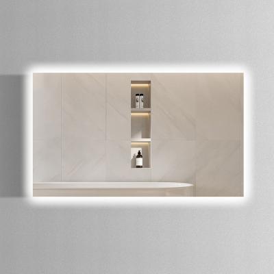 China Vantiy Illuminated Backlit Mirror Rectangle LED Bathroom Ambient Lighting Mirror for sale