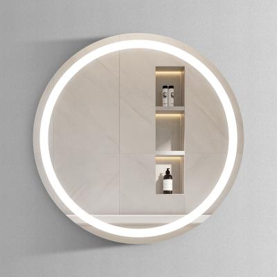 China Bright Regular Round Bathroom Lighting Mirror With Touch Sensor Switch And Demister for sale