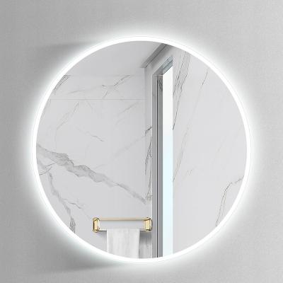 China Illuminated Wall Mounted Vanity Round LED Light Bathroom Mirror for sale