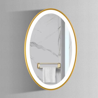 China Hotel Illuminated Aluminum Alloy Framed Oval LED Bathroom Mirror for sale