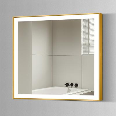 China Square LED Lighted Illuminated Aluminum Framed Bathroom Mirror for sale