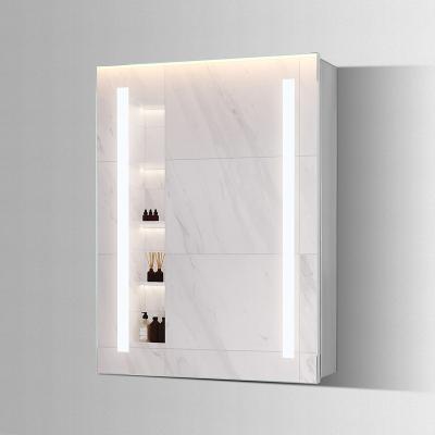 China Modern Wall Mounted LED Bathroom Mirror Cabinet With Shelf for sale