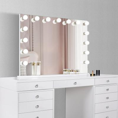 China Hollywood Makeup Lighted Table Vanity Mirror with LED Bulbs for sale