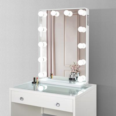 China Lit 12 Bulbs Around Hollywood LED Light Makeup Corner Vanity Mirror for sale